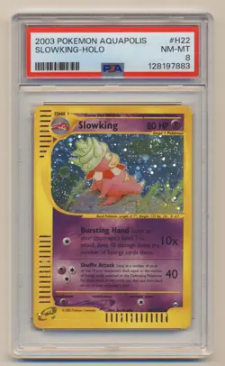 PSA 8 Pokemon Aquapolis Holo Rare SWIRL Slowking H22/H32 NM/MINT Condition! - Image 1