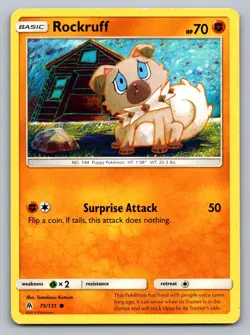 Pokemon TCG SM - Forbidden Light Rockruff 75/131 - Image 1