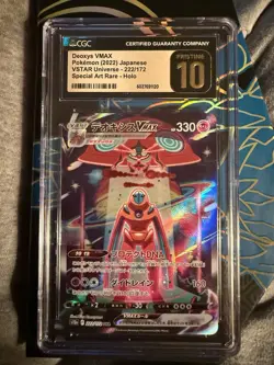 Pokemon TCG Deoxys VMAX 2022 JPN VSTAR Universe SAR Full Art Holo CGC Prist 10 - Image 1