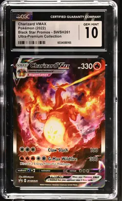 Pokemon Charizard VMAX Full Art Promo 2022 SW&SH Black Star Promo SWSH261 CGC Ge - Image 1