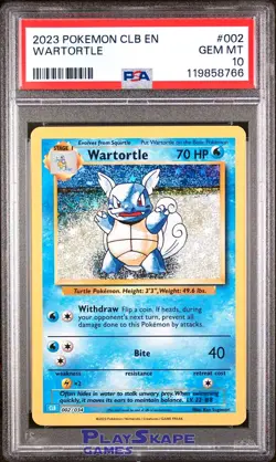 Pokemon Card PSA 10 Wartortle 002/034 CLB Classic Collection Base Set Holo 2023 - Image 1