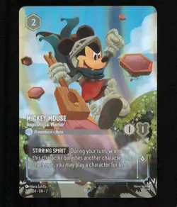 Disney Lorcana Card Mickey Mouse Inspirational Warrior 221/204 Enchanted Foil NM - Image 1