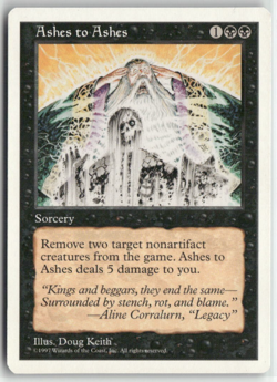 Ashes to Ashes Magic The Gathering 5th Edition MTG Card Played - Image 1