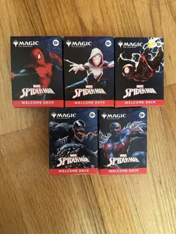 NYCC Magic The Gathering Welcome Deck Spiderman Exclusive Full 5 Pack Brand New - Image 1