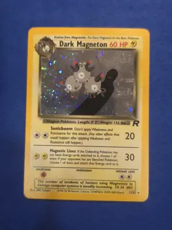 Pokemon Dark Magneton TCG Holo Rare Card 11/82 Unlimited With Swirl - Image 1