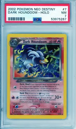 2002 POKEMON NEO DESTINY 7 DARK HOUNDOOM-HOLO PSA 7 NM - Image 1