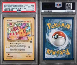 PSA 10🔥2021 POKEMON CELEBRATIONS BIRTHDAY PIKACHU-HOLO CLASSIC COLL-BLACK STAR - Image 3