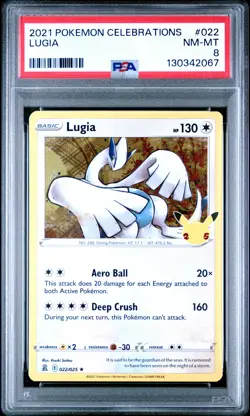 2021 POKEMON CELEBRATIONS #022 LUGIA PSA 8 - Image 1