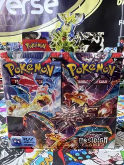 Pokemon (4) Sealed Packs Scarlet & Violet: Obsidian Flames Complete Art Set - Image 2