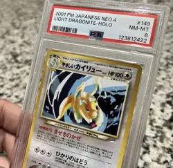 Pokemon Light Dragonite Holo #149 Japanese Neo 4 PSA 8 SWIRL ?? - Image 2
