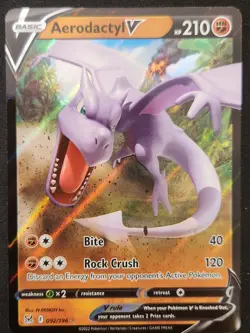 Aerodactyl V 092/196 Sword & Shield Lost Origin Ultra Rare Holo Pokemon 2022 NM - Image 1