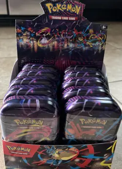 Pokemon TCG Mega Evolution MEGA HEROES MINI TIN DISPLAY Factory Sealed 10 Tins - Image 1