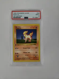 1999 Pokemon Game 1st Edition Ponyta #60 PSA MINT 9 - Image 1