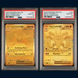 Mega Lucario 188 & Mega Gardevoir 187 Pokemon Card SEQ SET PSA 10 - Image 1