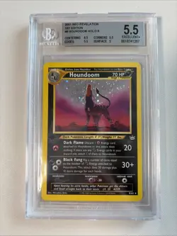 HOUNDOOM-HOLO 1ST EDITION POKEMON NEO REVELATION 2001 8 PSA 7 - Image 1