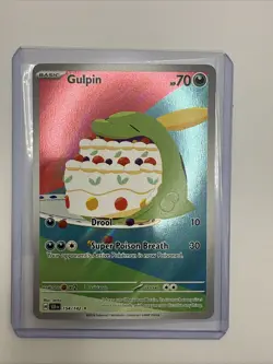 Pokemon Gulpin TCG 154/142 Sv07 Stellar Crown Illustration Rare Holo Card - Image 1