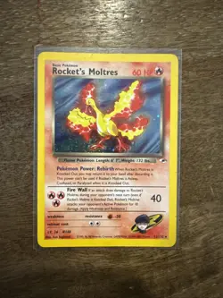 Pokemon TCG Rockets Moltres Holo Rare Card 12/132 Gym Heroes - Image 1