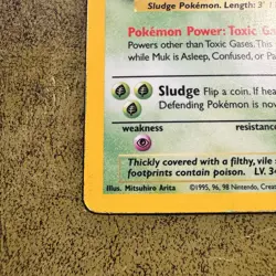 Pokemon TCG Muk Fossil Holo Rare Card 13/62 HP Condition - Image 2