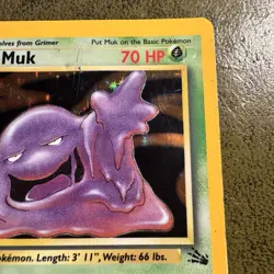 Pokemon TCG Muk Fossil Holo Rare Card 13/62 HP Condition - Image 4
