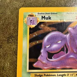 Pokemon TCG Muk Fossil Holo Rare Card 13/62 HP Condition - Image 5