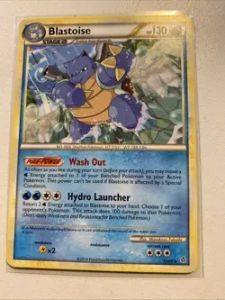 Blastoise 13/95 NM Non-Holo Rare HGSS Unleashed Pokemon Card. Fast Shipping! - Image 1