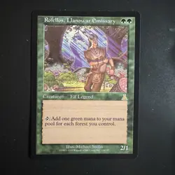 Magic The Gathering Rofellos, Llanowar Emissary Urza's Destiny Lightly Played LP - Image 1