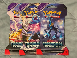 3x Pokemon Scarlet & Violet Temporal Forces Sleeved Booster Packs ? - Image 1