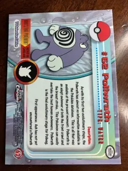 2000 Topps Chrome Pokemon Series 1 #62 Poliwrath - Image 2