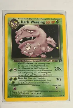 Pokemon Team Rocket Dark Weezing 14/82 Holo Rare WotC 2000 LP EX - Image 1