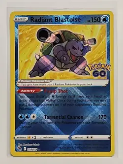 Pokemon Radiant Blastoise Pokemon GO! Radiant Rare #18 - Image 1