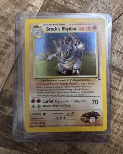 Pokemon TCG Brock's Rhydon Gym Heroes 2/132 Holo Unlimited Rare - Image 1