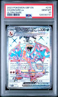 2023 POKEMON OBF EN-OBSIDIAN FLAMES ULTRA RARE #215 CHARIZARD EX PSA 10 - Image 1