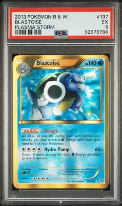 PSA 5 EX 2013 Pokemon Black & White Plasma Storm Blastoise Holo Foil 137/135 - Image 1