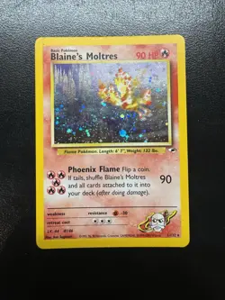 Pokemon TCG Blaine's Moltres Gym Heroes Holo Card 1/132 Unlimited Rare - Image 1