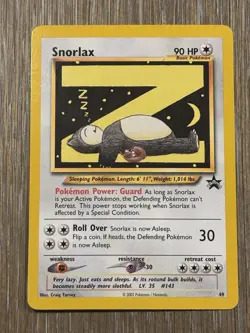 WoTC Black Star Promo Snorlax #49 NM/M Pokemon Card 1999 - Image 1