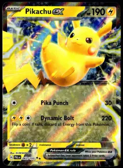 Pokemon TCG Pikachu ex 063/193 2023 Paldea Evolved Double Rare Card - LP - Image 1