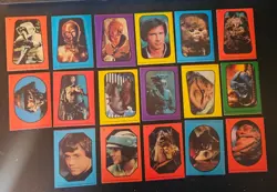 STAR WARS LOT OF 17 DIFFERENT STICKER CARDS FROM RETURN OF THE JEDI 1983 - Image 1