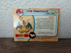 CHARIZARD Pokemon Card TCG Topps Tv Animation Edition #6 1999 - Image 2