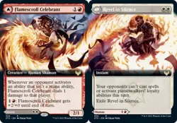 x1 Flamescroll Celebrant // Revel in Silence - Extended Art R MTG Strixhaven: Sc - Image 1