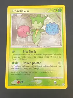 CARTE POKEMON ROSELIA 96/130 FR REVERSE COMMUNE DP DE BASE - EXC/NM - Image 1