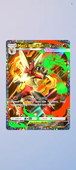 MEGA Blaziken Full Art EX POKEMON TCG POCKET ENG NOT PHYSICAL tcg Pocket - Image 1