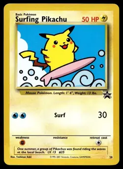 2001 Promos - Wizards Black Star Surfing Pikachu Basic/Promo #28 - Image 1