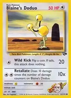 Pokemon Blaine's Doduo (61/133) Gym Challenge NM - Image 1