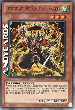 INGLESE Sei Samurai Leggendario - Kageki ☻ Rara ☻ STOR EN022 ☻ YUGIOH ANDYCARDS - Image 1