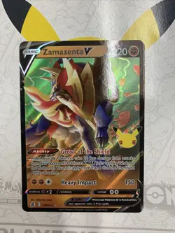 Zamazenta V 018/025 Ultra Rare Full Art Celebrations Pokemon Card - Image 1