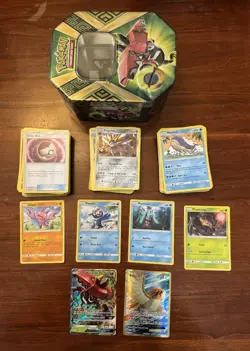 Lot 130+ Pokemon Cards - Never Played with Tin - Image 1
