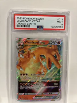 PSA 9 Charizard VSTAR 019/159 Pokemon Card Crown Zenith - Image 1