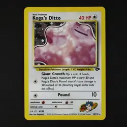 Koga's Ditto (10/132) Holo Gym Challenge Pokemon Card! WOTC NM - Image 1