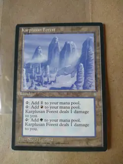 Karplusan Forest Ice Age MTG-Lightly Played Ex-Vintage Dual Mana Pain Land - Image 1