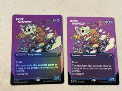 2 x mtg showcase Waxen Shapethief, 1 is foil, Aetherdrift, unplayed - Image 1